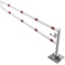 Swiveling gates | to be fixed by plugs, hot-dip galvanized and white coated with red reflecting rings | total width: 2500 mm | with triangular lock